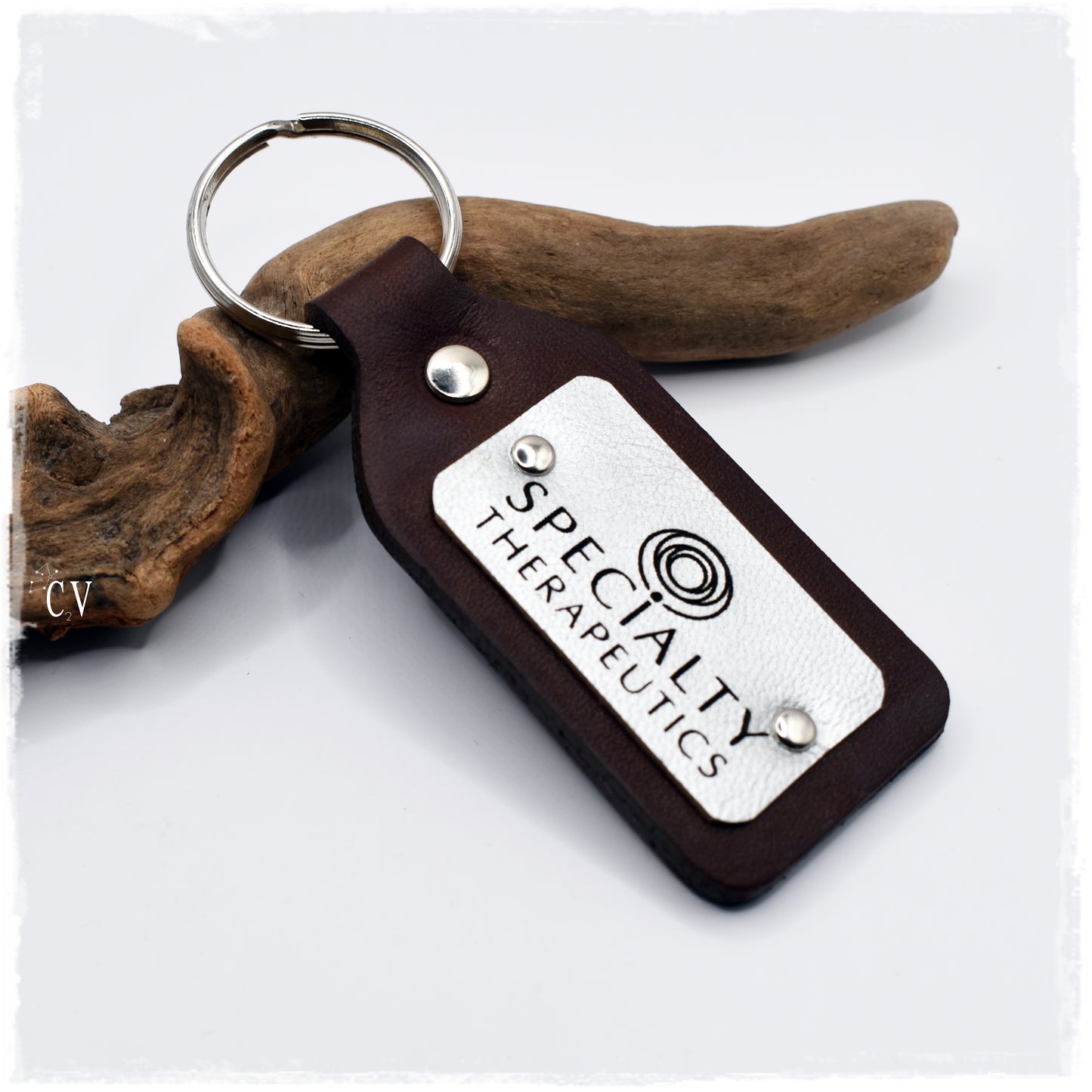 Custom Engraved Leather Keychain