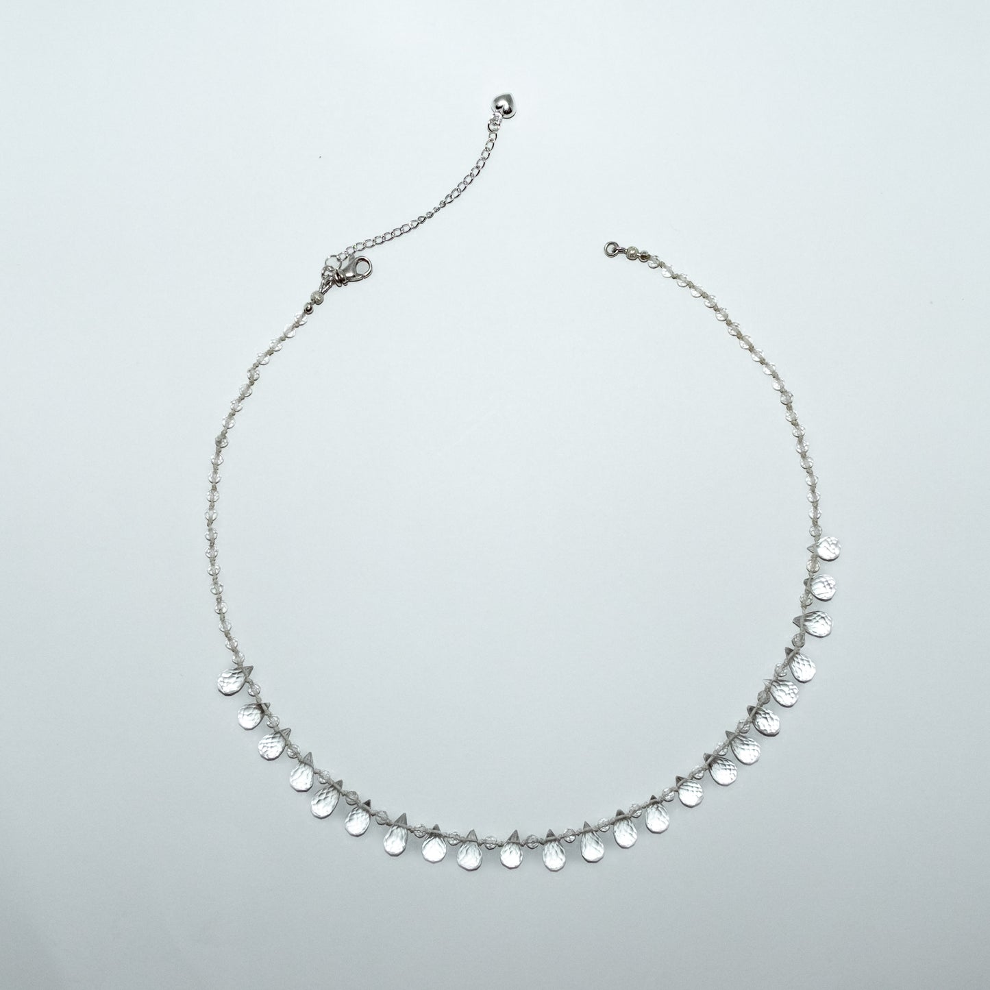 Crystal Quartz Teardrops Necklace