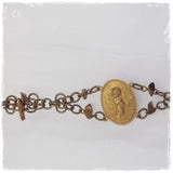 Chainmaille Brass Beaded Angel Bracelet