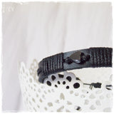 Hematite Heart Black Leather Bracelet