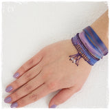 Artisan Purple Painted Leather Bracelet