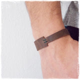 Woodland Rustic Leather Bracelet Cuff For Him