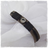 Taijitu Yin Yang Leather Bracelet
