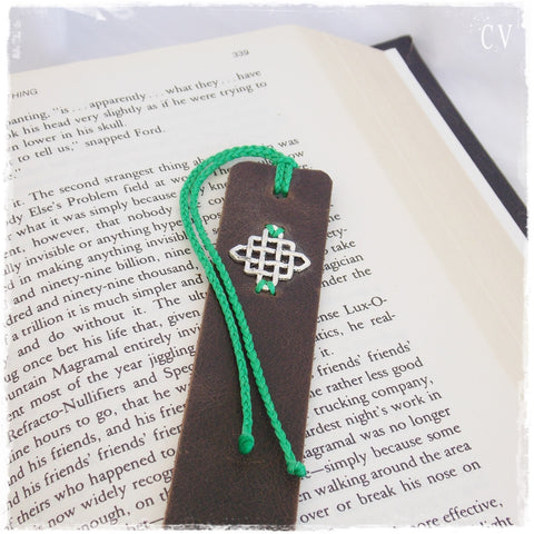 Chinise Knot Leather Bookmark