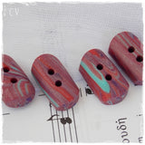 Raspberry Polymer Clay Toggle Buttons