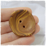 Large Handmade Button In Golden Brown