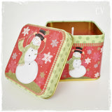 Snowman Christmas Tin Box Candle