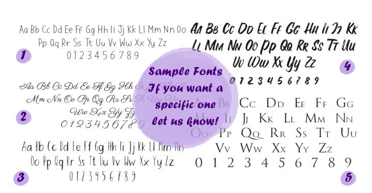 Font Options - Engraved Handmade Creations