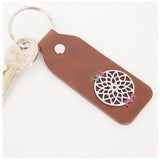Mandala Custom Leather Keychain