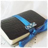 Blue Floral Leather Journal