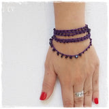 Purple Crochet Wrap Cotton Bracelet