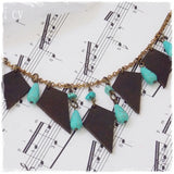 Up-Cycled Leather Bib Necklace