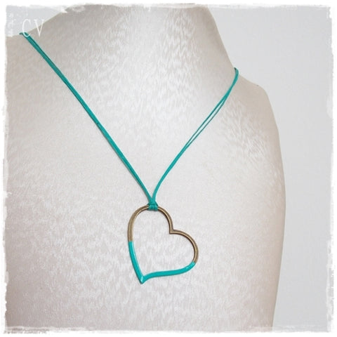 Minimal Turquoise Heart Necklace