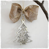 "Let It Snow" Christmas Tree Ornament with Laser-Cut Snowflakes 