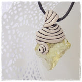 Citrine Glass Polymer Clay Necklace