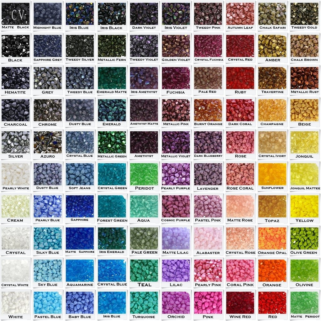 Czech Glass Color Chart - C2V