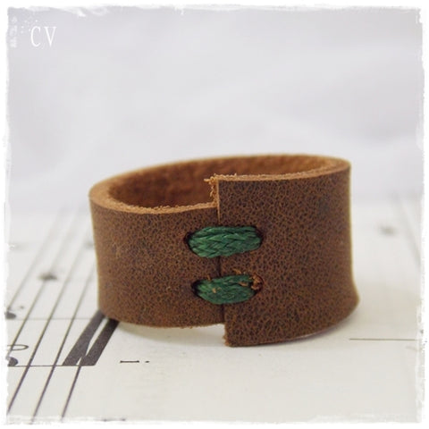 Brown Leather Ring