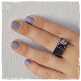 Spiritual Recovery Gemstone Leather Ring