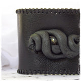 Polymer Clay Artistic Dark Elf Leather Cuff Bracelet