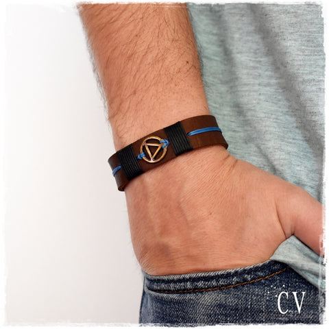 alcoholics anonymous Personalized Leather Bracelet