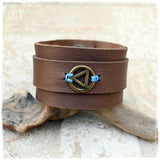 Alcoholics Anonymous Wide Leather Cuff Bracelet
