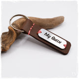 My Queen - Personalized Leather Keychain