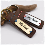 My King - My Queen Custom Engraved Leather Keychains