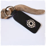 crown chakra personalized leather keychain