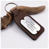 3rd Anniversary Engraved Leather Keychain