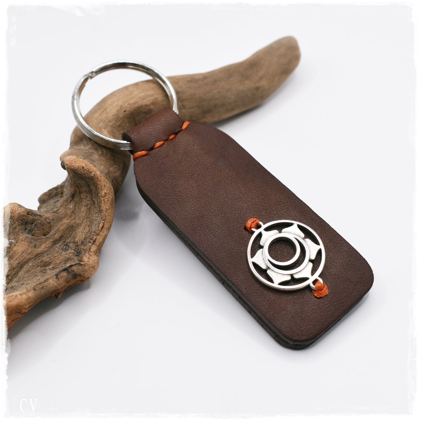 Sacral Chakra Leather Keychain