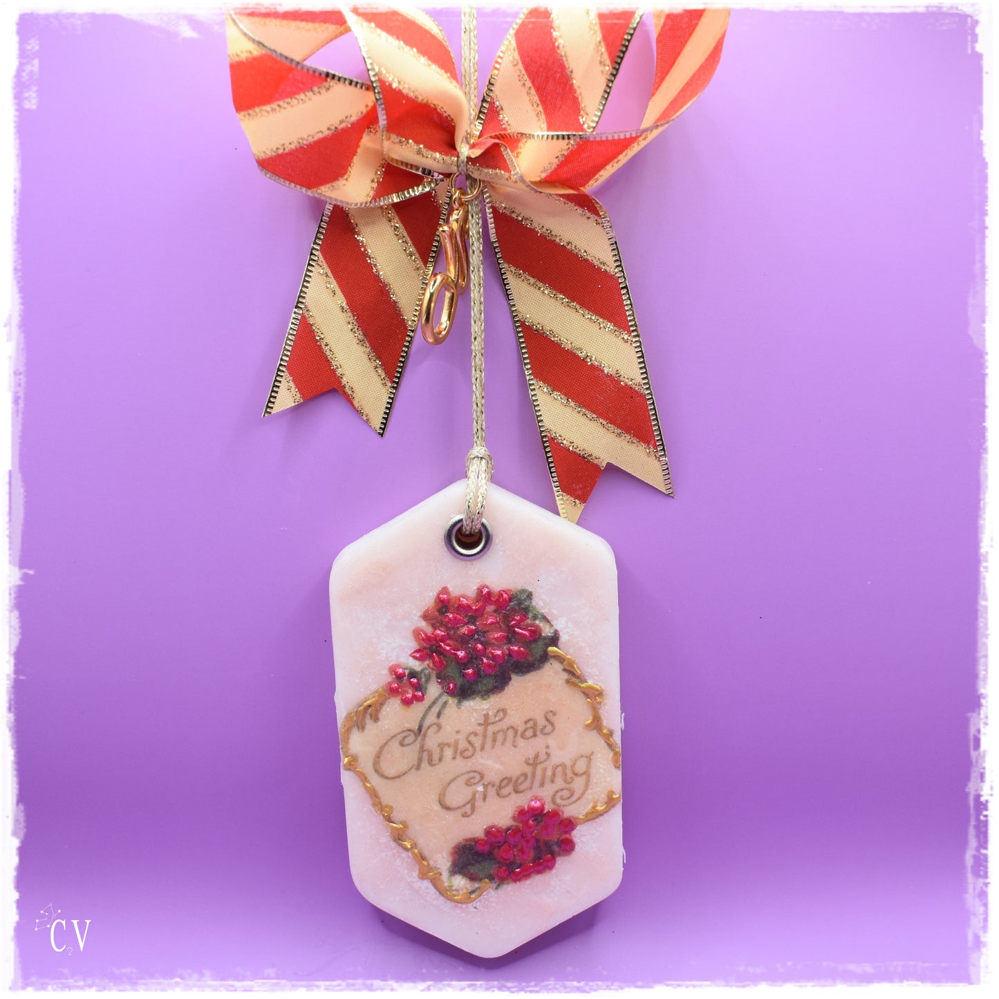 "Christmas Greetings" - 2026 Good Luck Wax Tablet Ornament