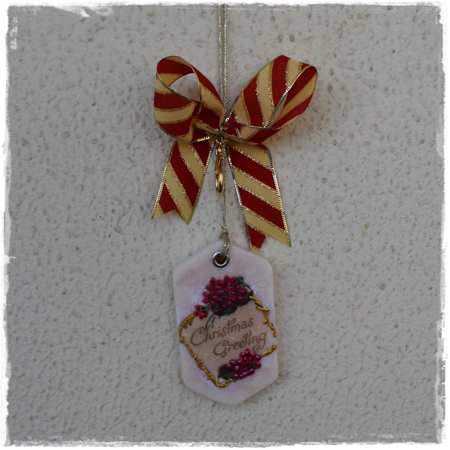 "Christmas Greetings" - 2026 Good Luck Wax Tablet Ornament