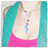 Floral Amethyst Lariat Necklace