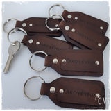 Custom Engraved Leather Keychain