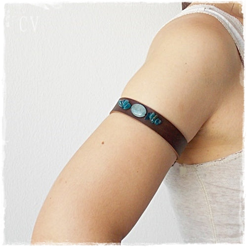 Gemstone Leather Armband