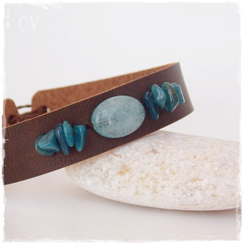Aquamarine Leather Armband