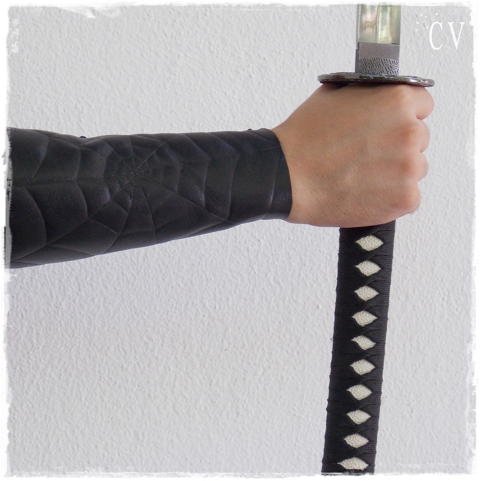 Spider-Web Black Leather Arm-Guard
