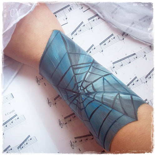 Spider-Web Leather Bracer Inspired By Lolth