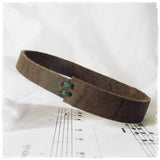 Rustic Brown Leather Bangle Bracelet