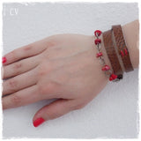 Multi Wrap Leather Bracelet Cuff