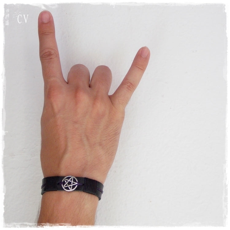 Devil's Trap Leather Bracelet Cuff