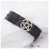 Pentacle Leather Bracelet Cuff