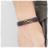 Brass Infinity Brown Leather Bracelet Cuff
