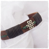 Celtic Engraved Leather Bracelet