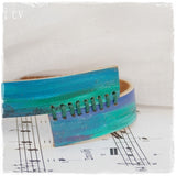 Up-Cycled Ombre Leather Bracelet Cuff
