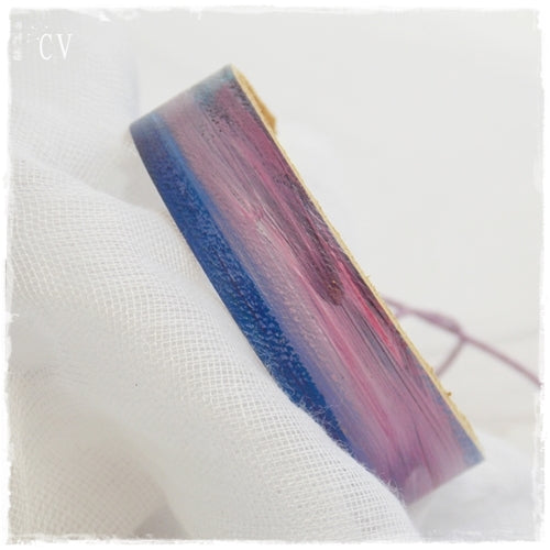 Rainbow Sunset Painted Leather Bracelet