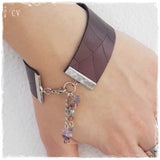 Amethyst Stones Eco-Friendly Leather Cuff 