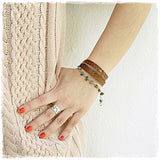Triple Wrap Caramel Leather Bracelet
