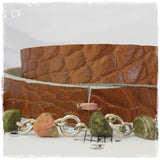 Unakite Stone Beaded Tribal Bracelet