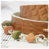 Unakite Crystal Protection Leather Bracelet
